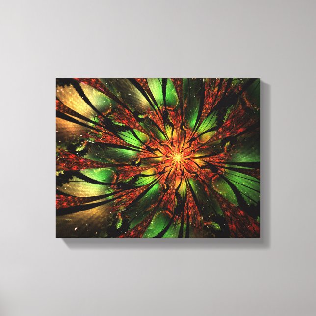 Abstract fractal flower design.  canvas print (Front)