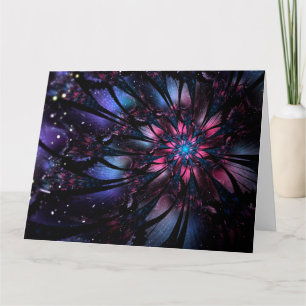 Abstract fractal flower design. card