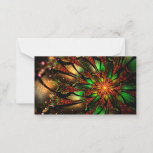 Abstract fractal flower design. card