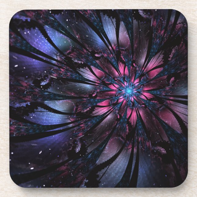 Abstract fractal flower design.   coaster (Front)