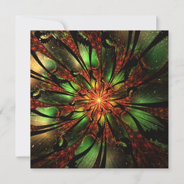 Abstract fractal flower design.  holiday card (Front)