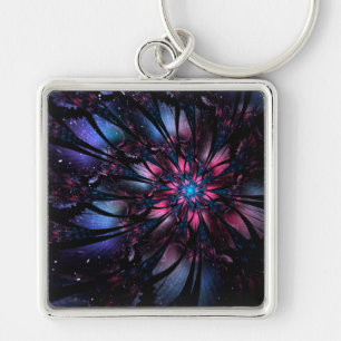 Abstract fractal flower design.  keychain