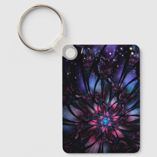 Abstract fractal flower design. keychain