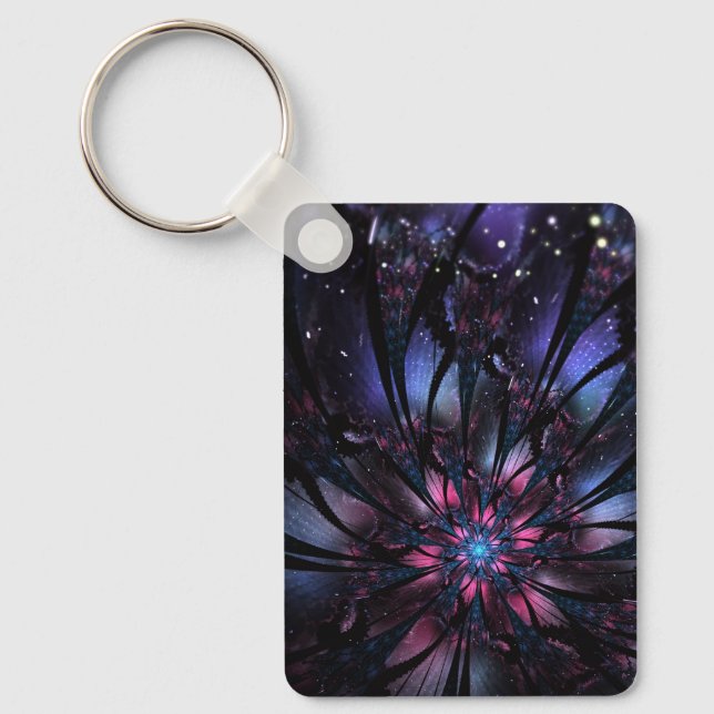 Abstract fractal flower design. keychain (Front)