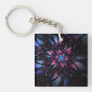 Abstract fractal flower design.  keychain