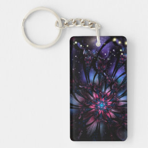 Abstract fractal flower design. keychain