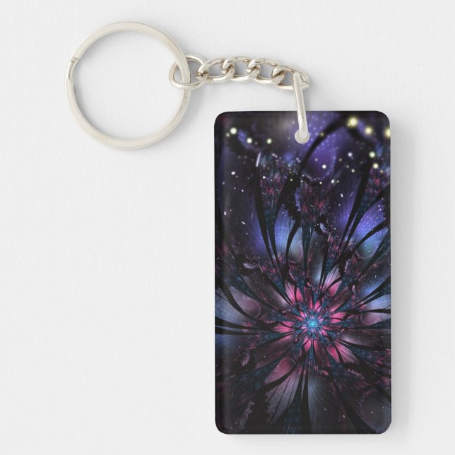 Abstract fractal flower design. keychain (Front)