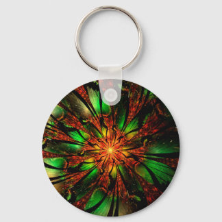 Abstract fractal flower design. keychain