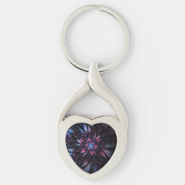 Abstract fractal flower design.   keychain (Front)
