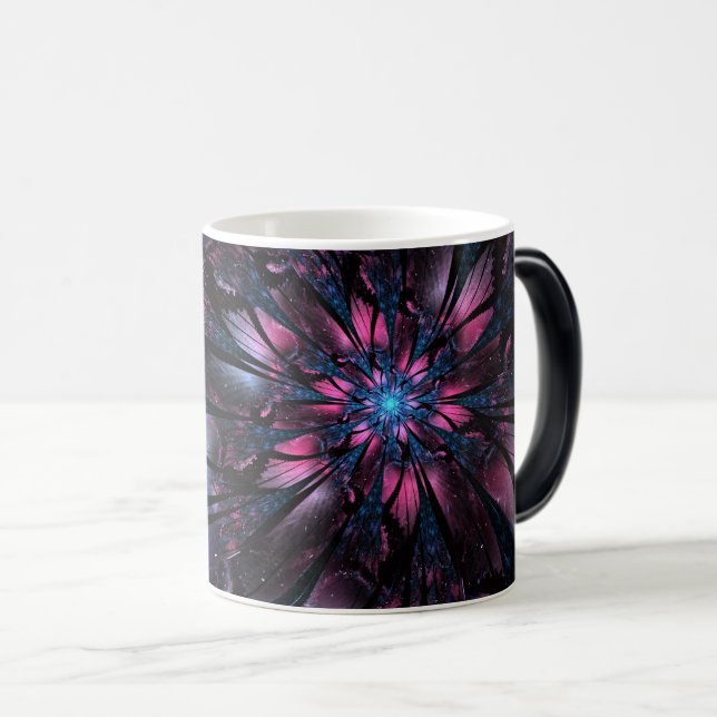 Abstract fractal flower design.   magic mug (Front Right)