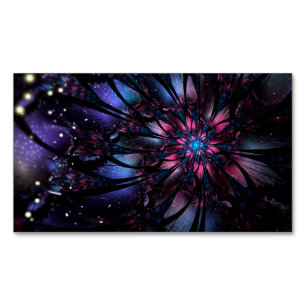 Abstract fractal flower design. Magnetic business card
