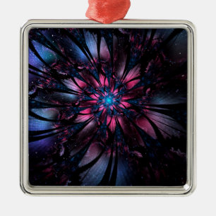 Abstract fractal flower design. metal ornament