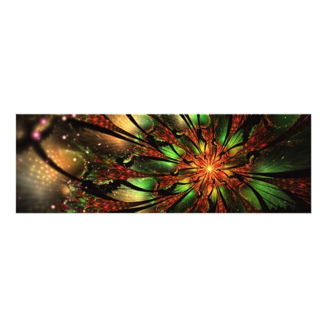 Abstract fractal flower design. photo print (Front)