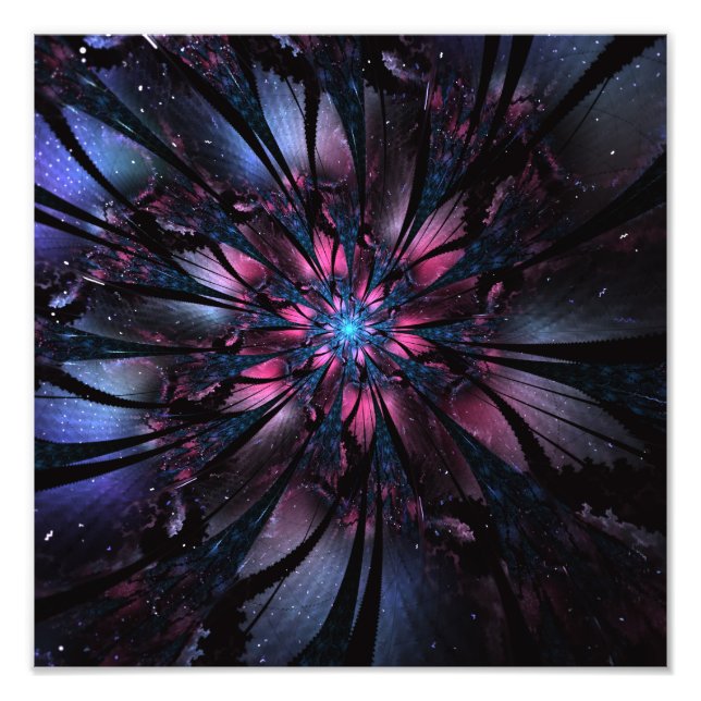 Abstract fractal flower design.  photo print (Front)