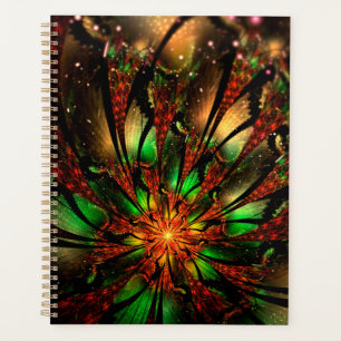 Abstract fractal flower design. planner