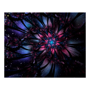 Abstract fractal flower design.  poster