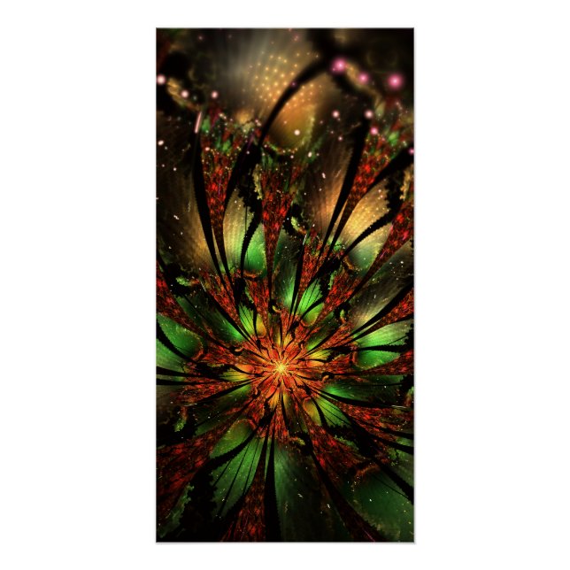 Abstract fractal flower design.  poster (Front)