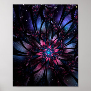 Abstract fractal flower design. poster