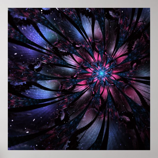 Abstract fractal flower design.    poster (Front)