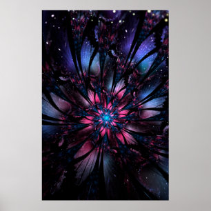 Abstract fractal flower design. poster