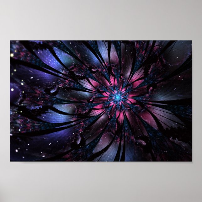 Abstract fractal flower design.  poster (Front)