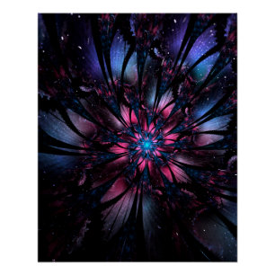 Abstract fractal flower design.  poster