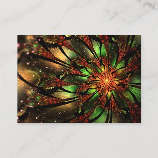 Abstract fractal flower design.   referral card (Front)