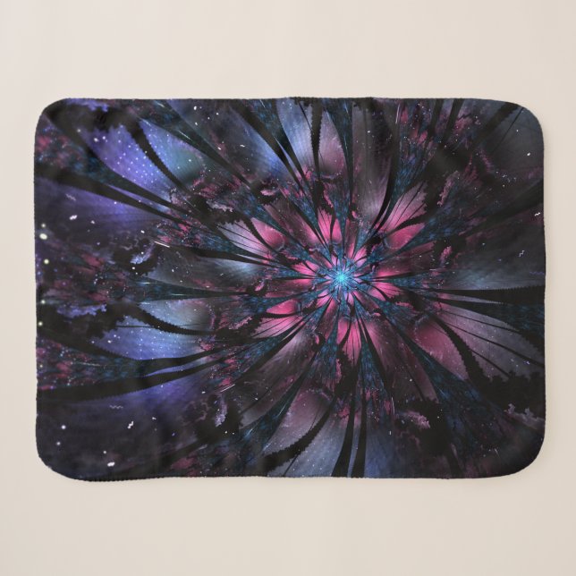 Abstract fractal flower design. sherpa blanket (Front (Horizontal))