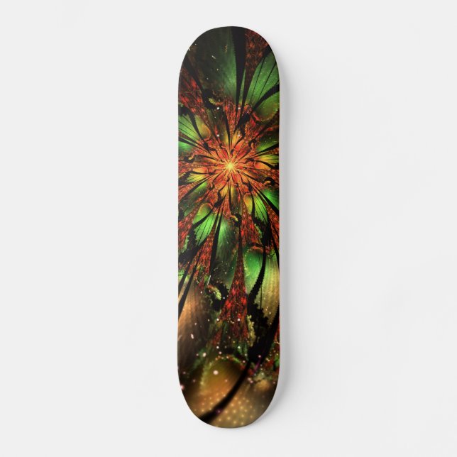 Abstract fractal flower design. skateboard (Front)