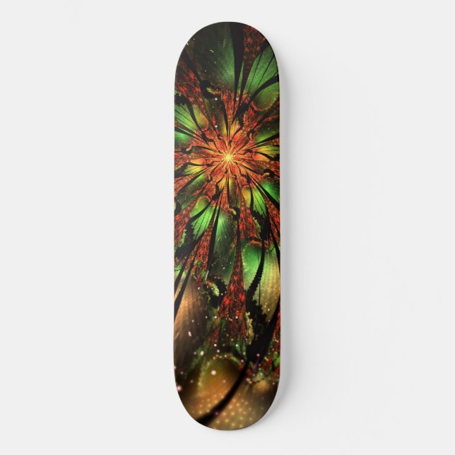 Abstract fractal flower design.  skateboard (Front)