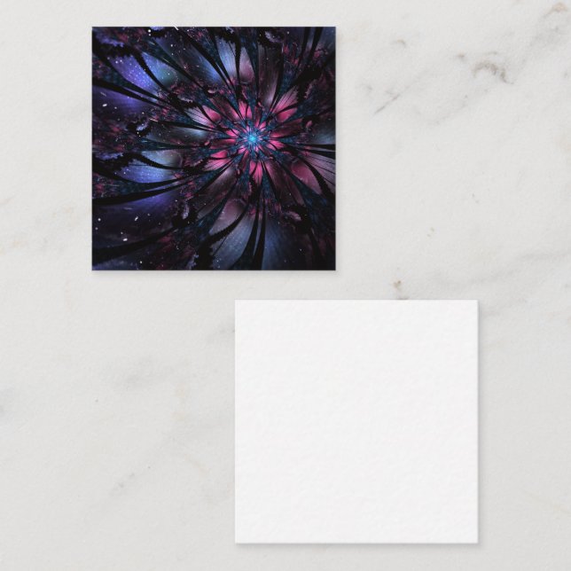 Abstract fractal flower design.   square business card (Front/Back)