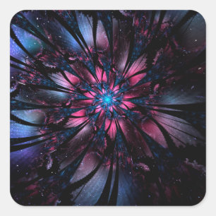 Abstract fractal flower design.  square sticker