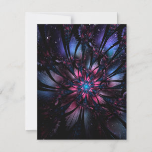 Abstract fractal flower design. thank you card