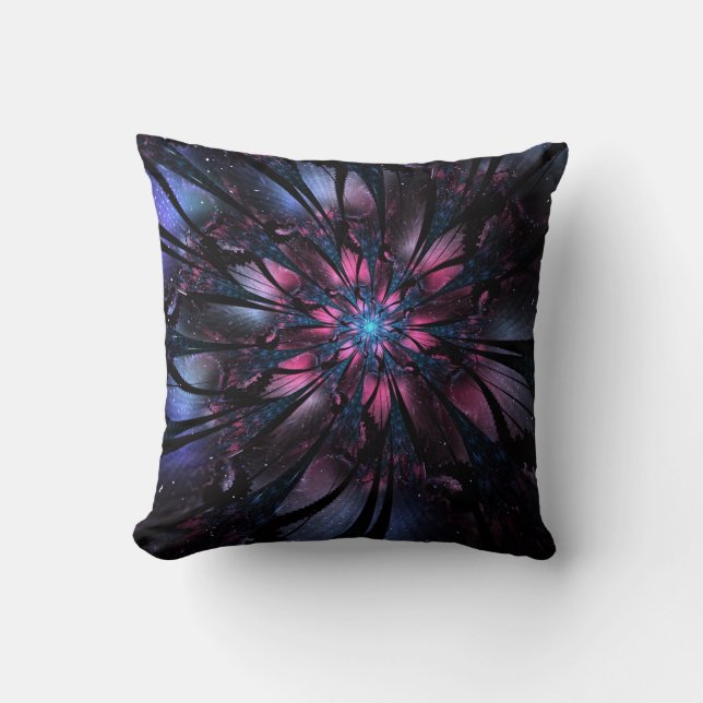 Abstract fractal flower design. throw pillow (Front)