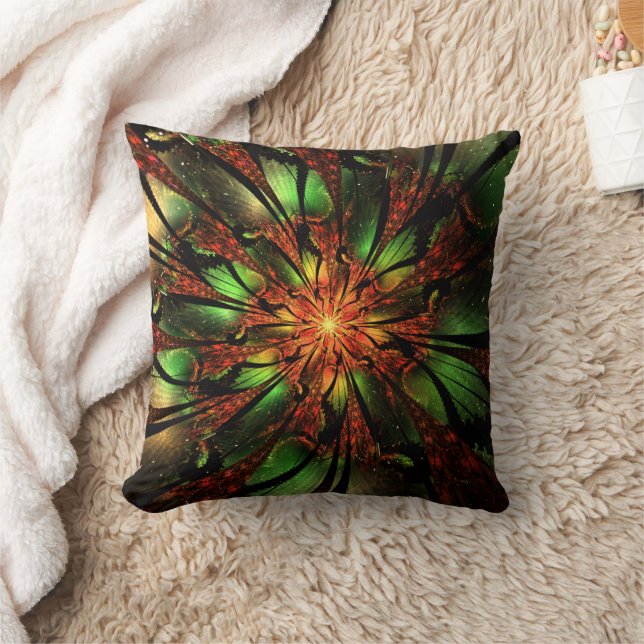 Abstract fractal flower design. throw pillow (Blanket)