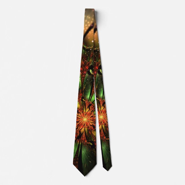 Abstract fractal flower design.  tie (Front)