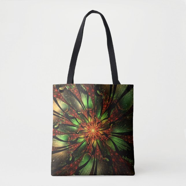 Abstract fractal flower design.   tote bag (Front)