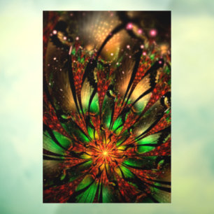 Abstract fractal flower design.  window cling