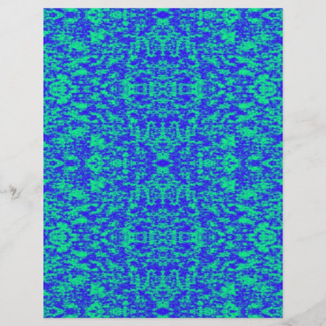 Abstract Fractal In Blue And Green (Front)