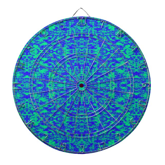 Abstract Fractal In Blue And Green Dartboard (Front)