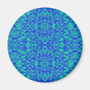 Abstract Fractal In Blue And Green Magnet