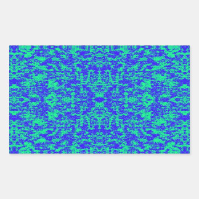 Abstract Fractal In Blue And Green Sticker (Front)