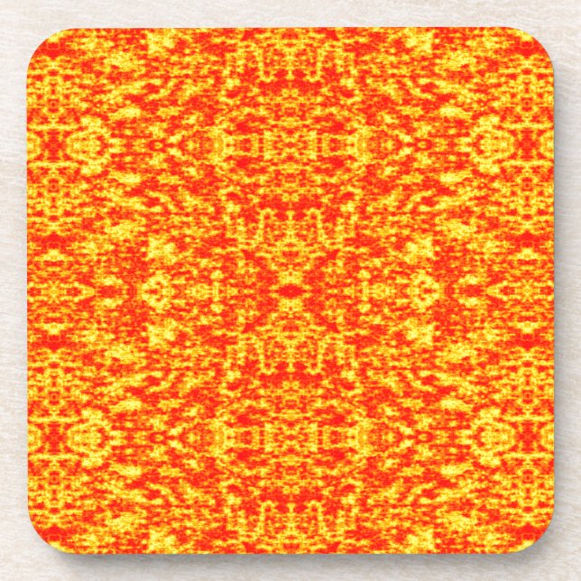 Abstract Fractal In Red And Orange Coaster (Front)