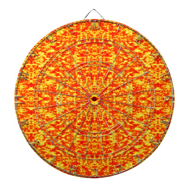 Abstract Fractal In Red And Orange Dartboard (Front)
