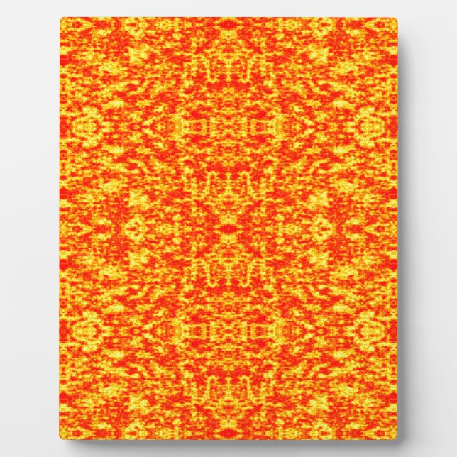 Abstract Fractal In Red And Orange Plaque (Front)