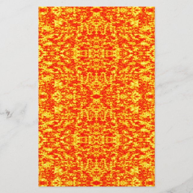 Abstract Fractal In Red And Orange Stationery (Front)