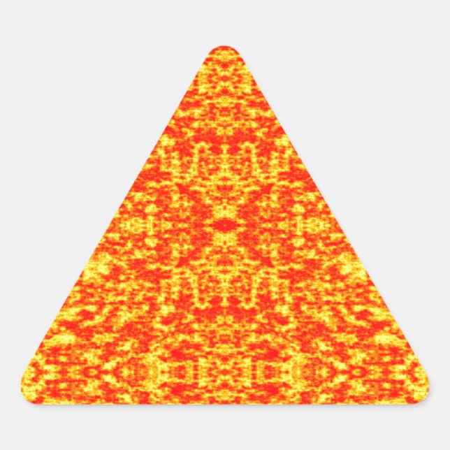 Abstract Fractal In Red And Orange Triangle Sticker (Front)