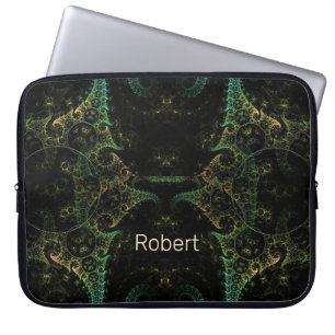 Abstract Fractal Monogrammed Laptop Sleeve