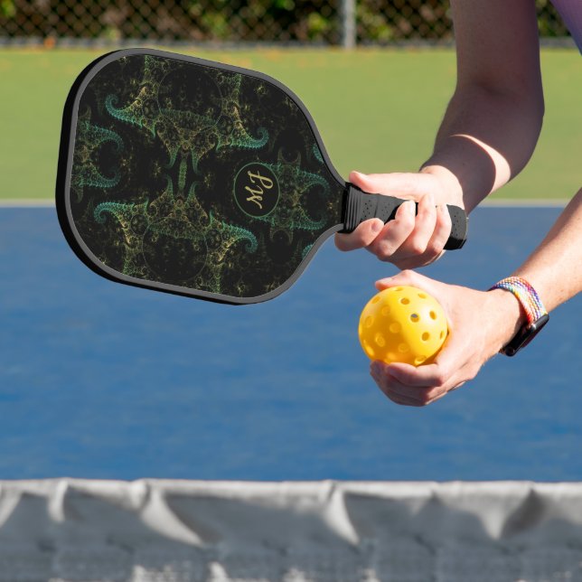 Abstract Fractal Monogrammed Pickleball Paddle (Insitu)