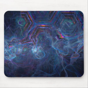 Abstract Fractal Nebula and Geometric Morph Mouse Pad